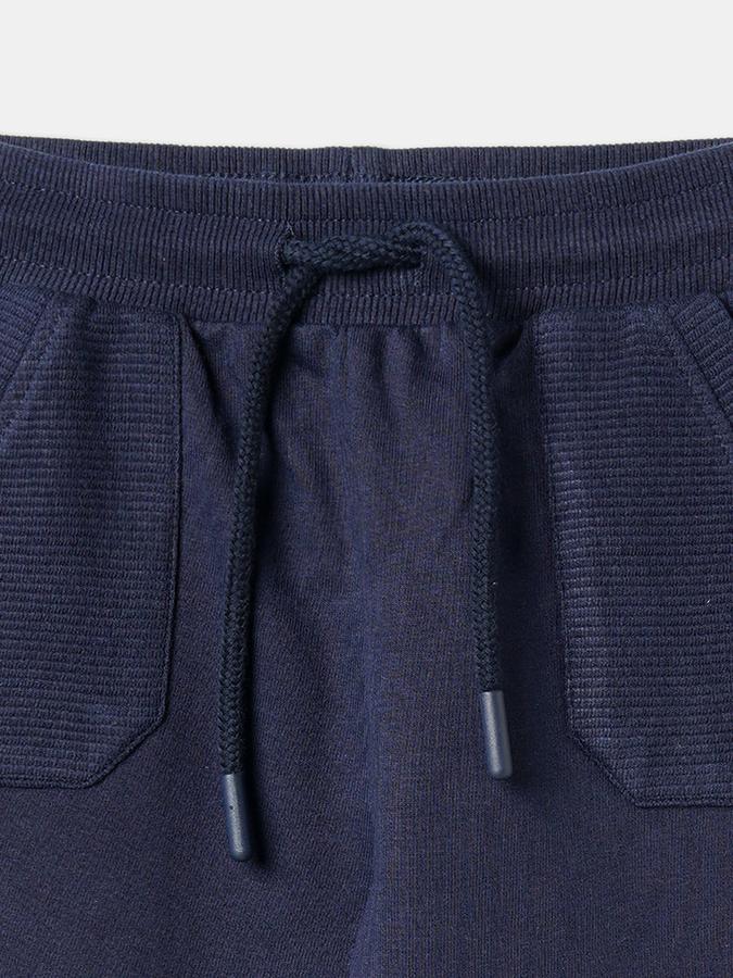 Boys Cotton Regular Fit Drawstring Waist Cuffed Hem Joggers