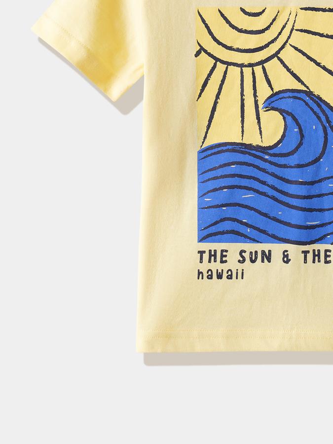 Boys Cotton Regular Fit Crew Neck Graphic T-shirt