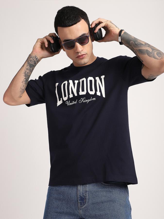 Men Cotton Relaxed Fit Crew Neck Graphic T-shirt