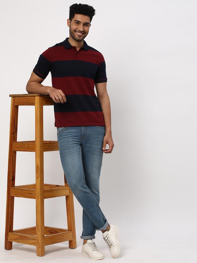 R&B Men's Striper Polo image number 1