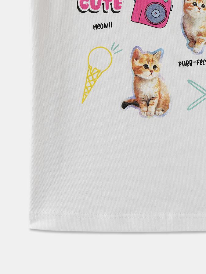 Girls Regular Fit Short Sleeve Crew Neck T-Shirt