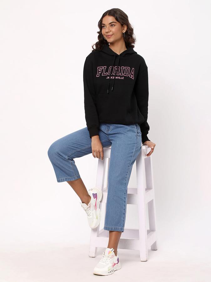 Women Typographic Print Hoodie image number 1