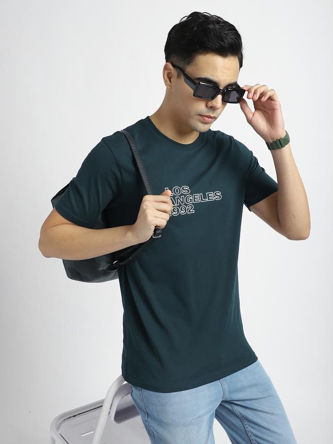 Men Cotton Regular Fit Crew Neck Graphic T-shirt