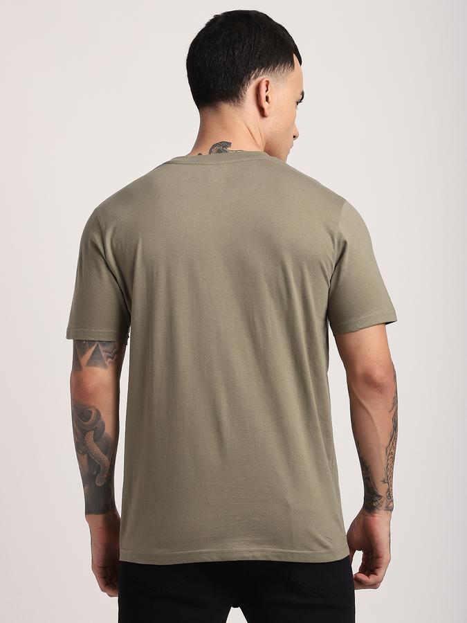 Men Cotton Regular Fit Crew Neck Solid T-shirt
