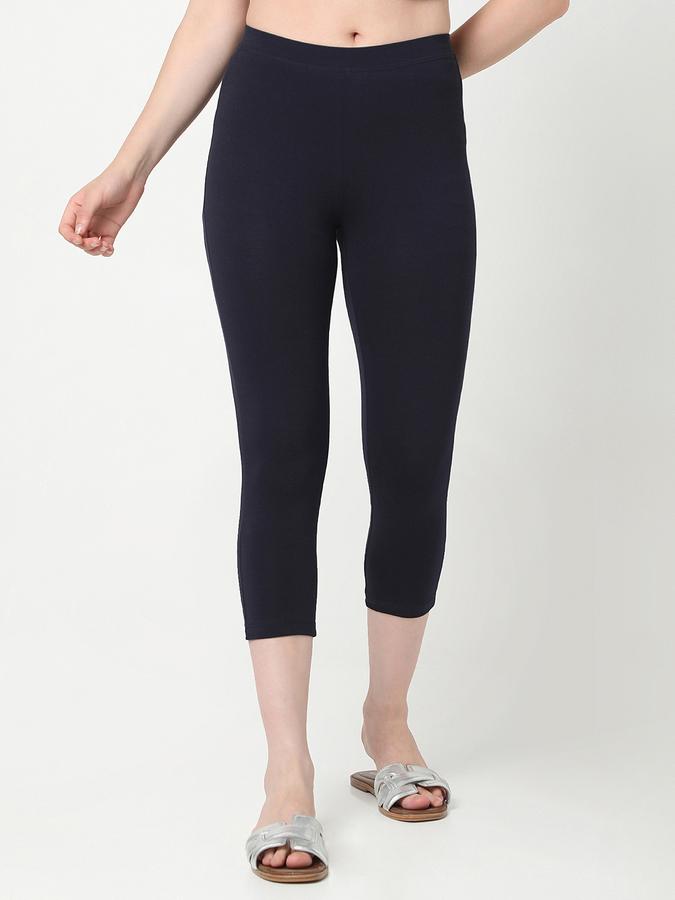 Women Cotton Blend Skinny Fit High Rise Solid Tights