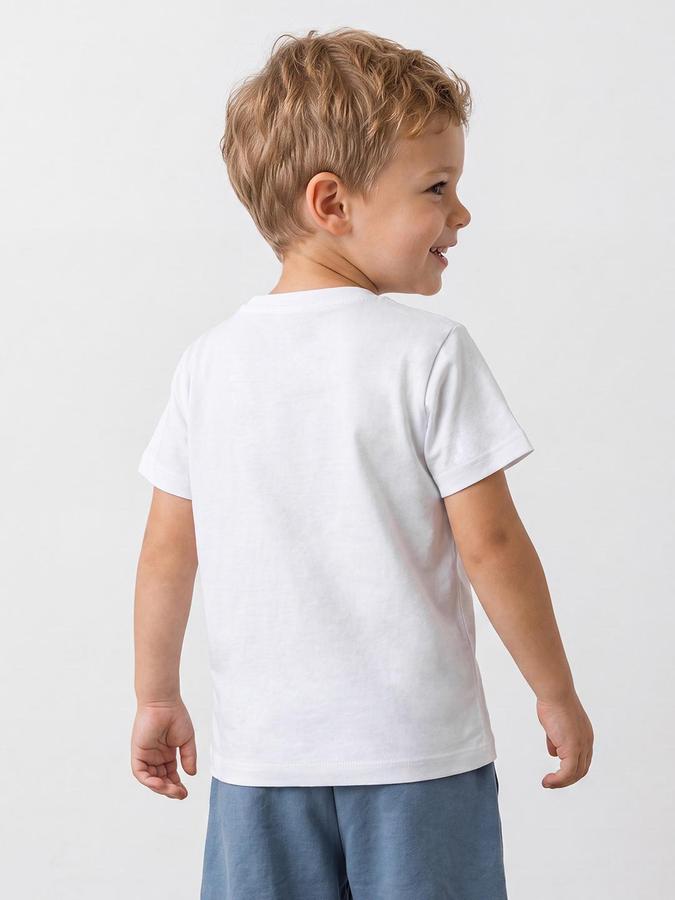 R&B Boys Beige Short sleeve Round Neck Game On Typography Graphics Pure Cotton T-Shirt