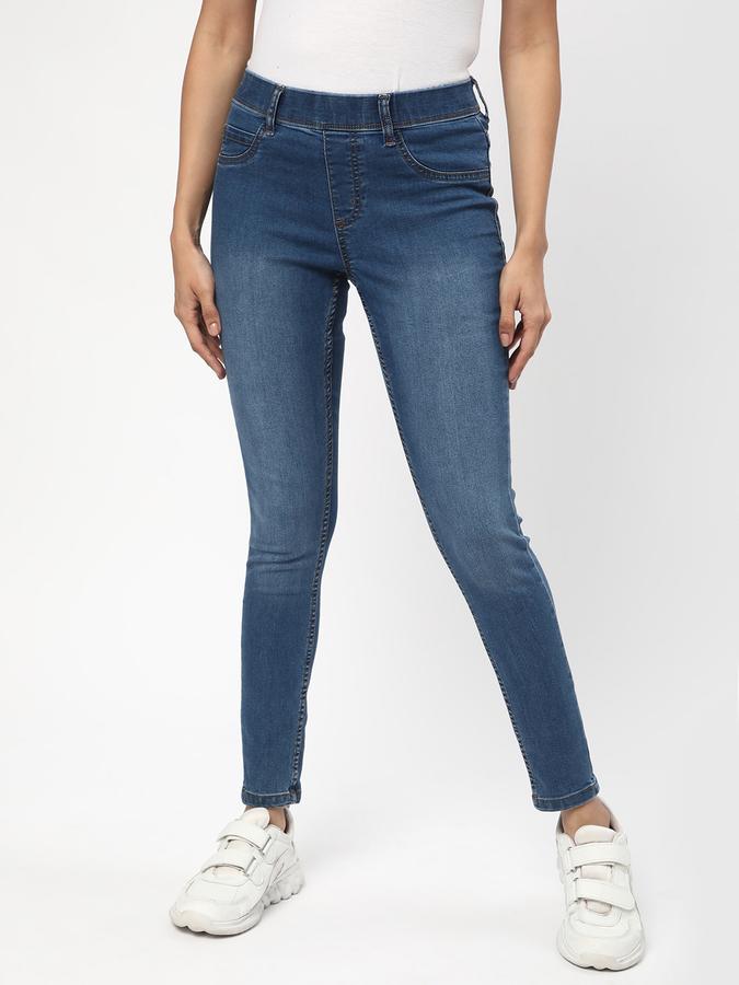 Women Mid-Wash Skinny Fit Jeggings image number 0
