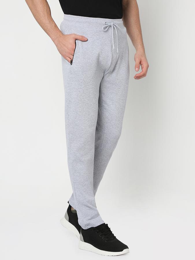 R&B Men Heathered Fitted Track Pants with Drawstring Waist image number 2