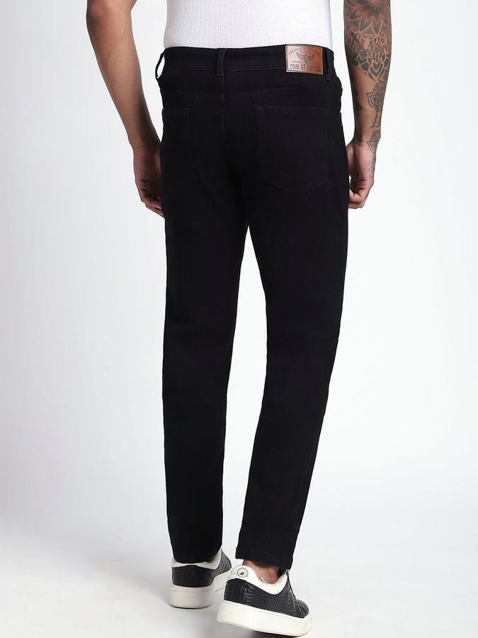 R&B Men Black Slim Fit Mid-Rise Jeans