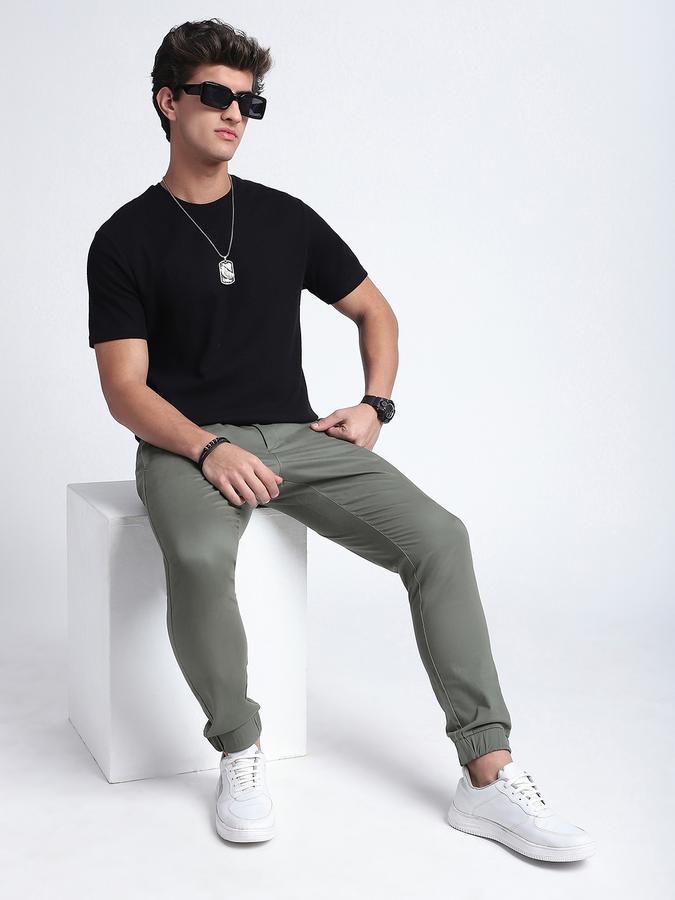 Men Cotton Regular Fit Crew Neck Solid T-shirt