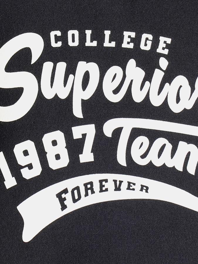 Boys Cotton Blend Relaxed Fit Crew Neck Graphic Sweatshirt