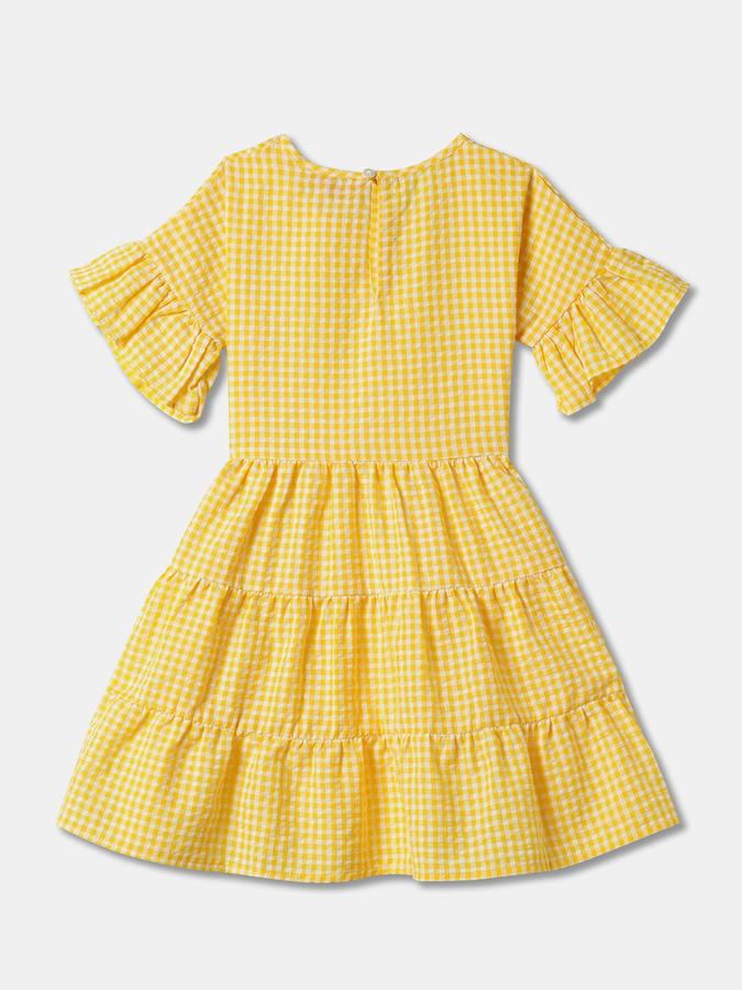 Girls Checkered Casual Dress image number 1