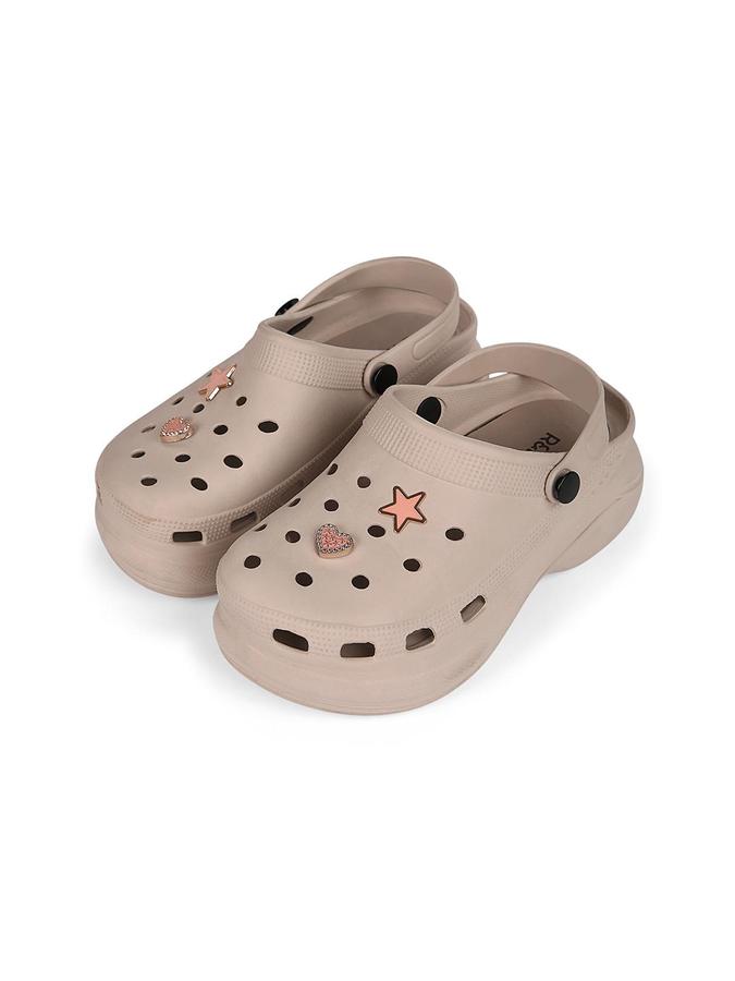 R&B Women Ivory Butterfly Embellished Clogs 