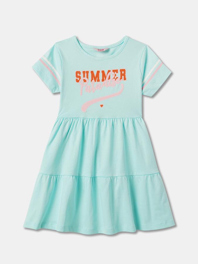 Girls A-Line Dress with Short Sleeves