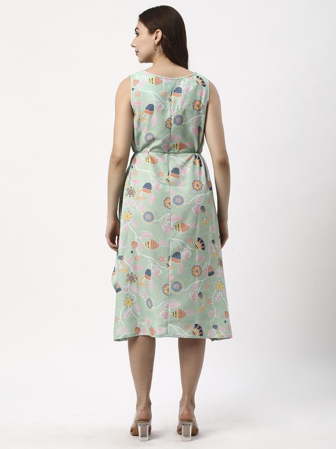 Women Poly Blend Regular Fit Round Neck Printed Kurta