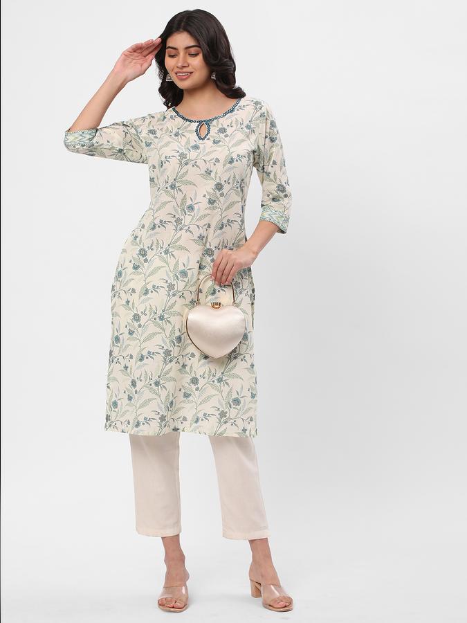 Women Floral Printed Straight Kurta image number 1