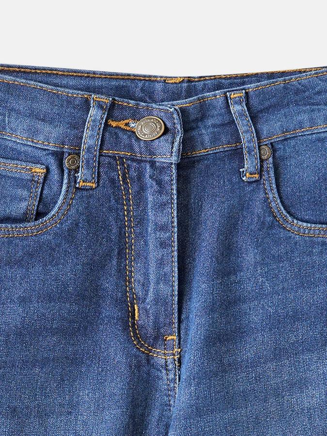 R&B Girls Dark Blue Regular Fit Mid-Rise Jeans