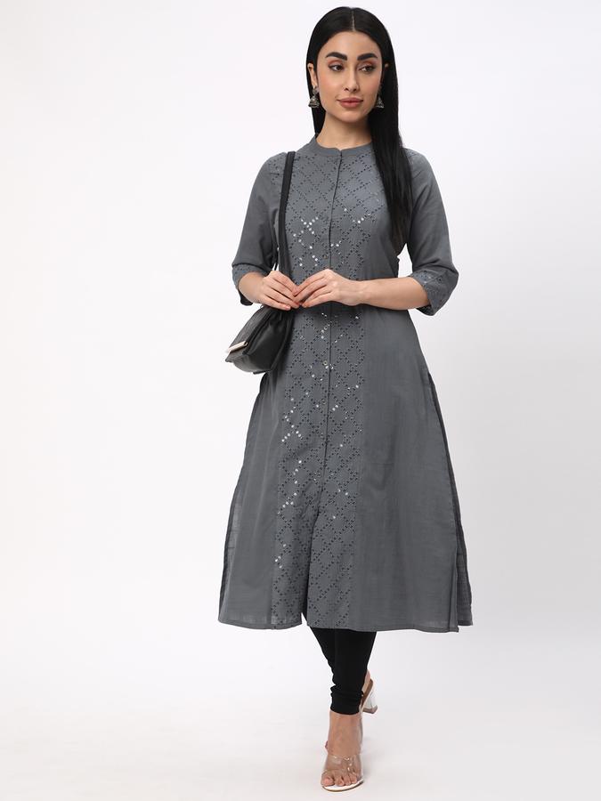 R&B Women Grey Kurtas image number 1