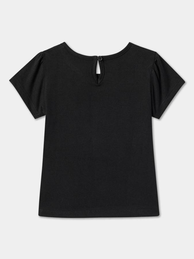 Girls Cotton Regular Fit Crew Neck Graphic T-shirt