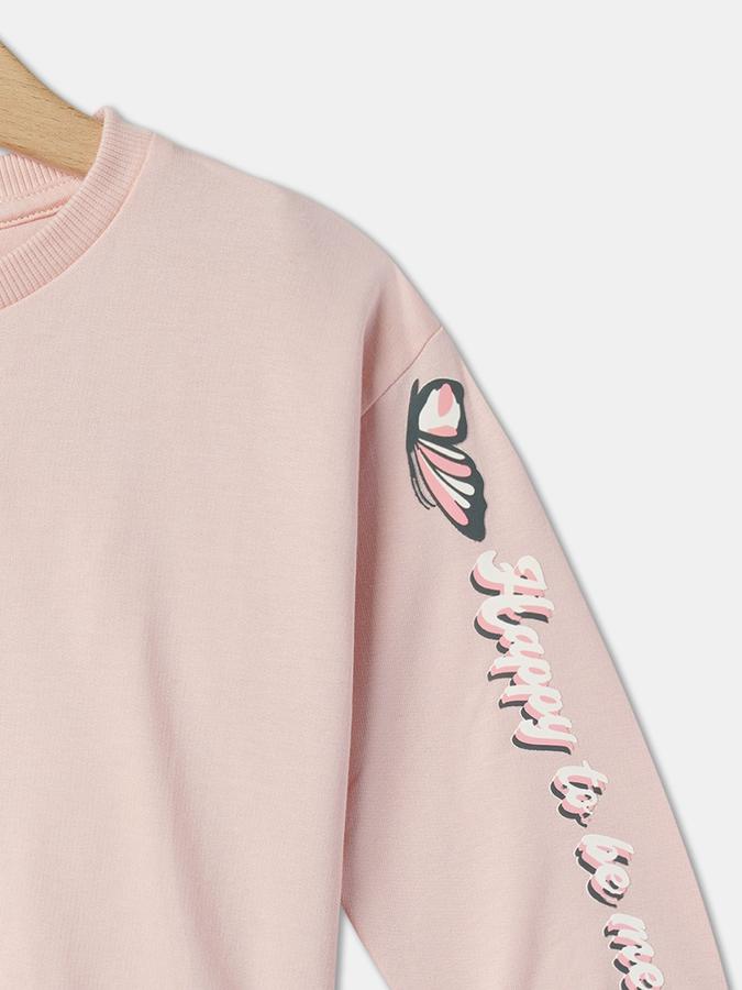 Girls Embellished Round-Neck Sweatshirt image number 2