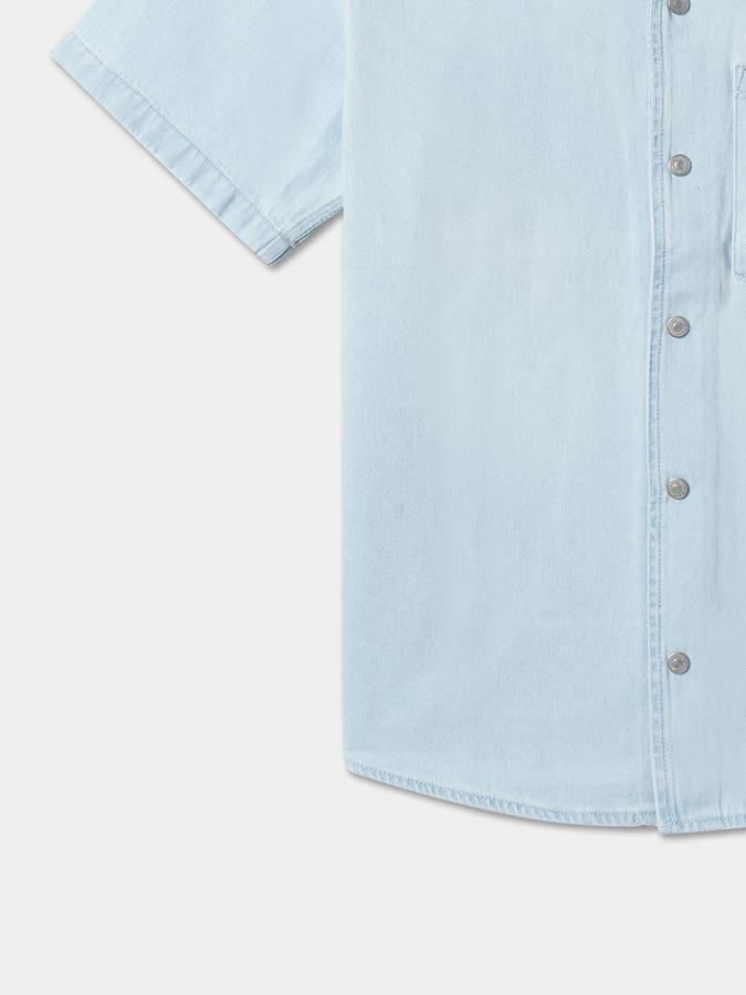 Boys Relaxed Fit Cotton Shirt with Patch Pocket image number 3