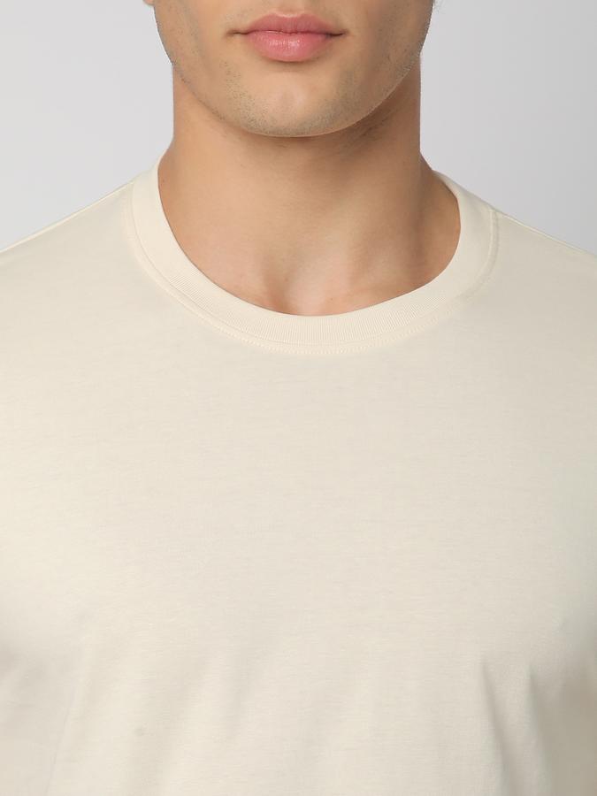 Men Cotton Regular Fit Crew Neck Solid T-shirt