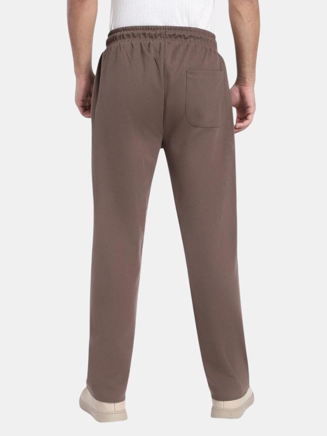 R&B Brown Regular Fit Men Mid Rise Trouser
