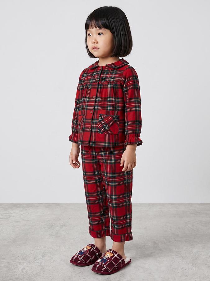 R&B Girls Red Check Long Sleeve Top and Pyjama Set
