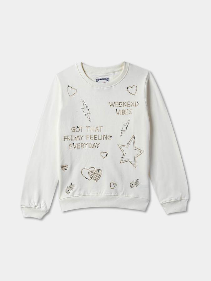 Full Sleeve Solid Girls Sweatshirt