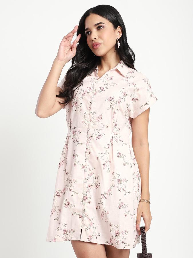 R&B Pink Printed Women Regular fit Dress