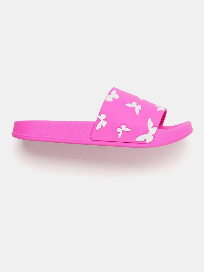 Girls Peep-Toe Slip-On Slides image number 1