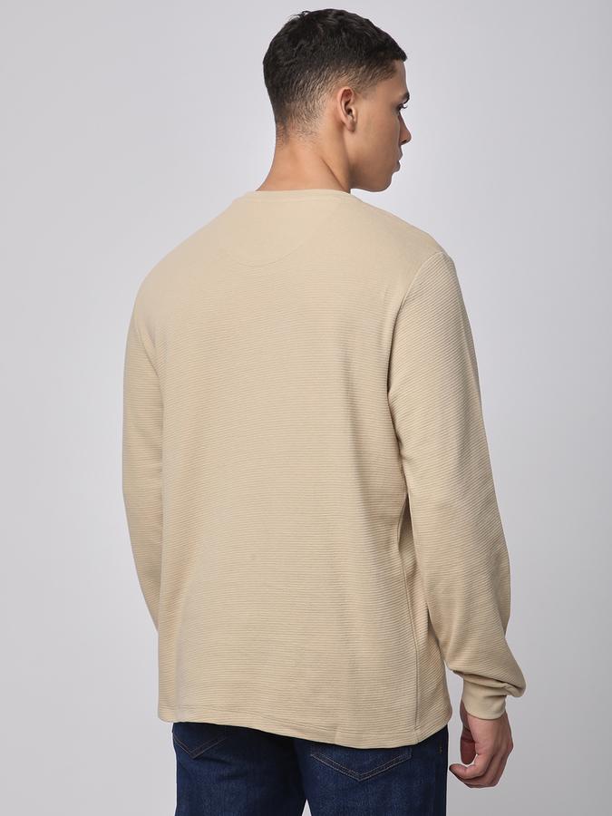 Men Cotton Relaxed Fit Crew Neck Solid Sweatshirt