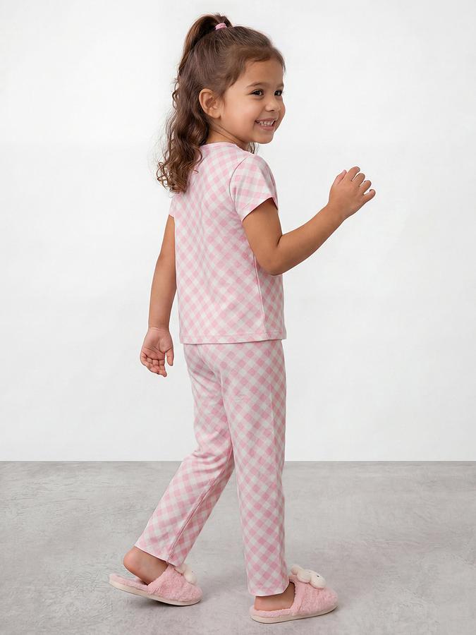 R&B Girls White Cinnamoroll Print Short Sleeves Pure Cotton T-shirt &amp; Pyjamas Set