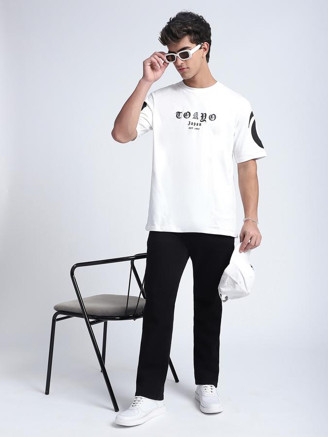 Men Cotton Regular Fit Crew Neck Graphic T-shirt