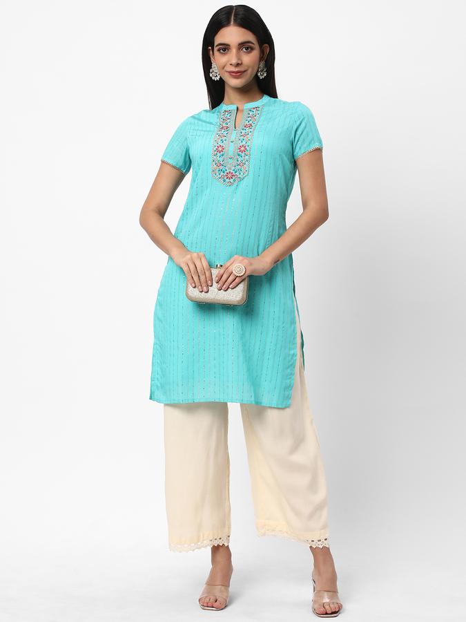 Women Lace Relaxed Fit Pants image number 1