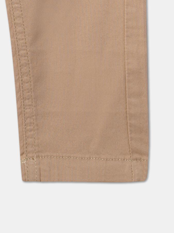 Girls Cotton Relaxed Fit Elastic Waist Solid Trousers