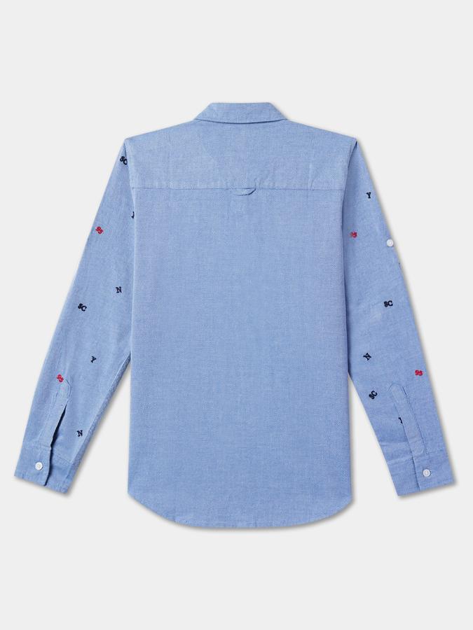 Boys Regular Fit Full Sleeve Button-Down Collar Shirt