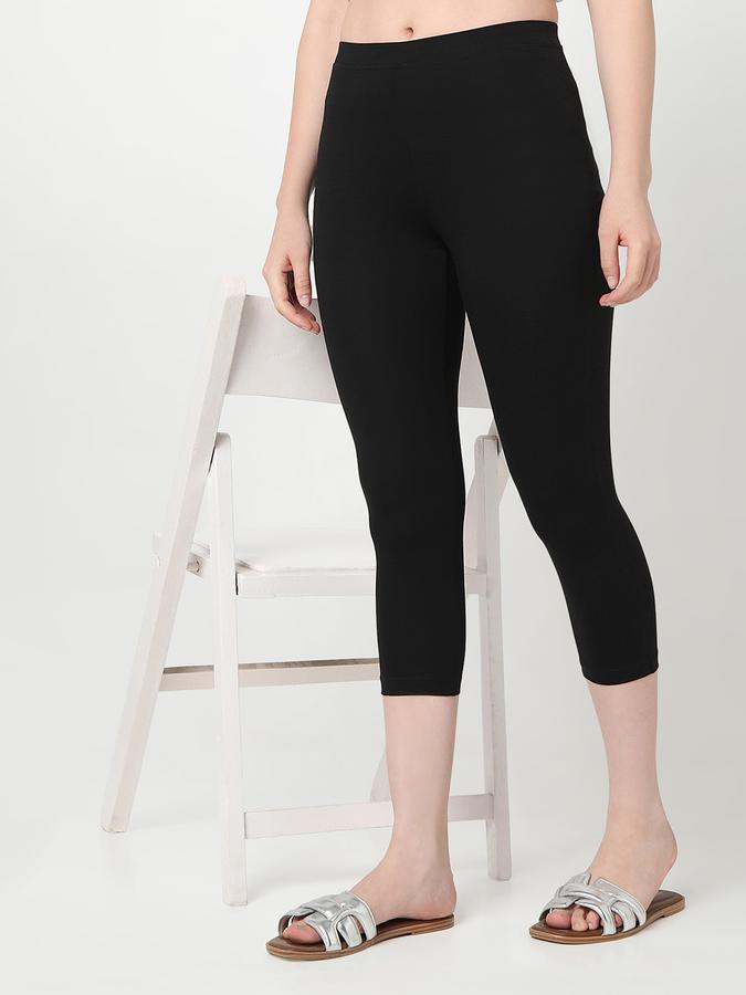 Women Cotton Blend Skinny Fit High Rise Solid Tights