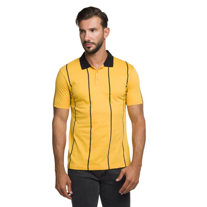 R&B Polo Collar Striped Yellow Polo T-Shirt