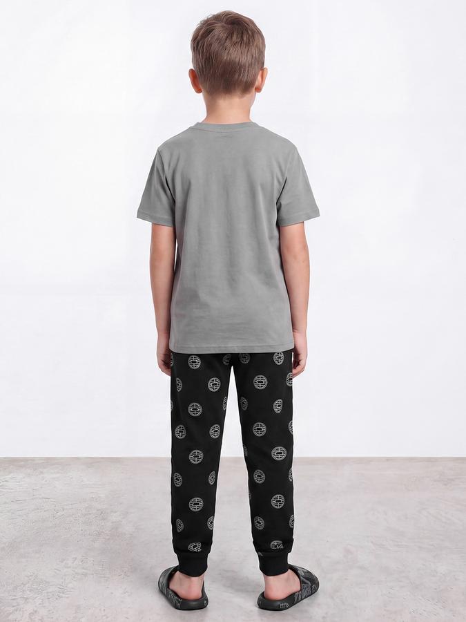 R&B Boys Grey Graphic Print T-Shirt and Pyjama Night Suit