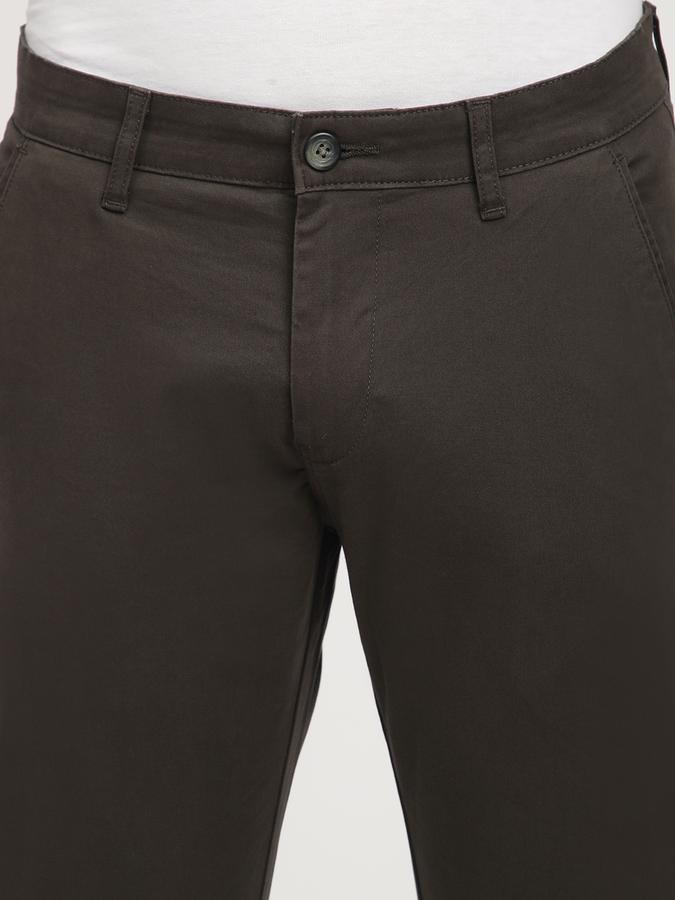 Men Cotton Skinny Fit Flat Front Solid Trousers