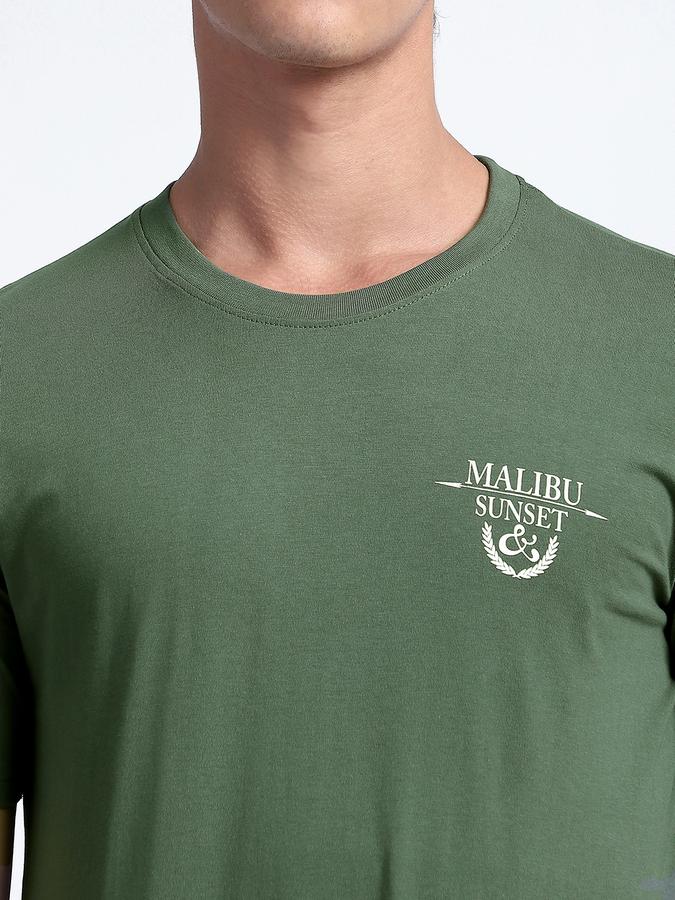 Men Cotton Regular Fit Crew Neck Graphic T-shirt