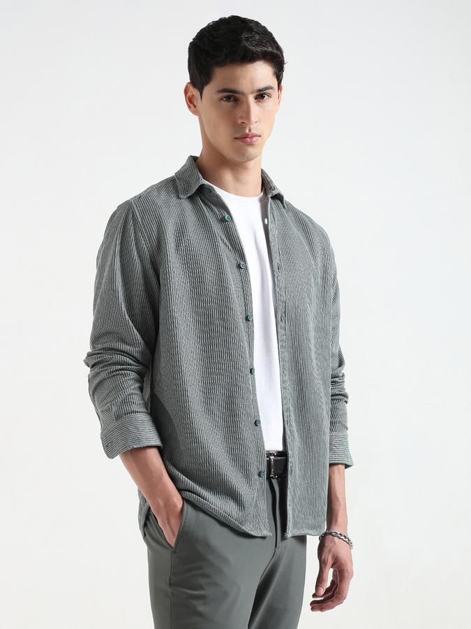 Men Textured Regular Fit Shirt data-index=