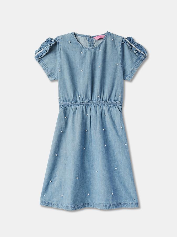 Girls Embellished A-Line Dress