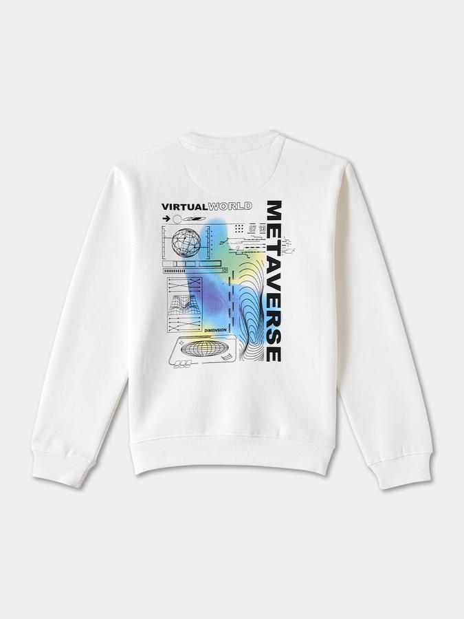 R&B Boys' Ivory Printed Sweatshirt