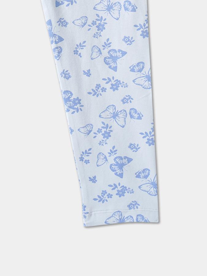 Girls Cotton Skinny Fit Elastic Waist Printed Leggings