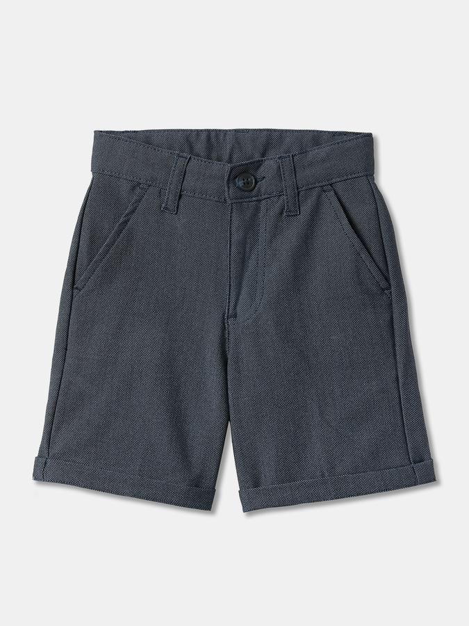Boys Polyester Relaxed Fit Mid Waist Clean Hem Shorts