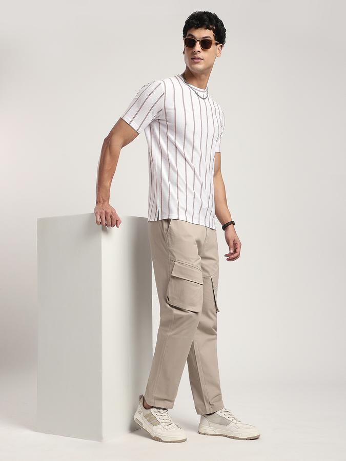 Men Cotton Cargo Fit Drawstring Elasticated Trousers