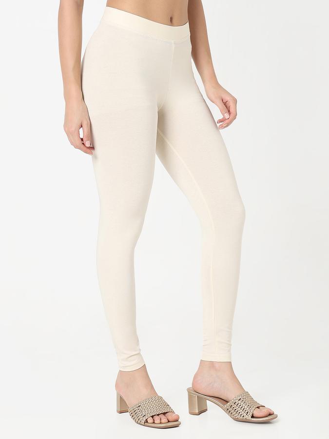 Women's ankle length solid leggings  image number 3