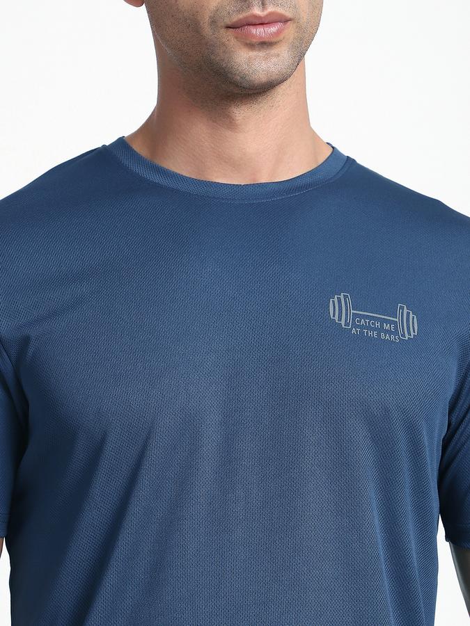 Men Polyester Regular Fit Crew Neck Solid T-shirt